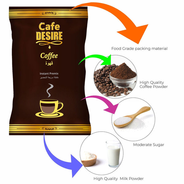 Instant Coffee Premix (1 Kg) - Premium Blend | 3 in 1 Coffee | Milk not required | Rich Taste as home-made | Manual use - Just add Hot Water | Suitable for all Vending Machines | Makes 90 cups per KG | GMP Certified