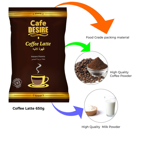 Instant Coffee Premix - Low Sugar Unsweetened (650g) | Milk not required | Rich Taste as home-made | For Manual Use - Just add Hot Water | Suitable for all Vending Machines
